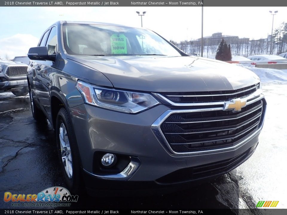 2018 Chevrolet Traverse LT AWD Pepperdust Metallic / Jet Black Photo #12