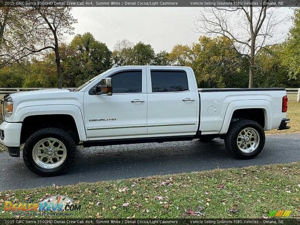 2015 GMC Sierra 3500HD Denali Crew Cab 4x4 Summit White / Denali Cocoa/Light Cashmere Photo #1