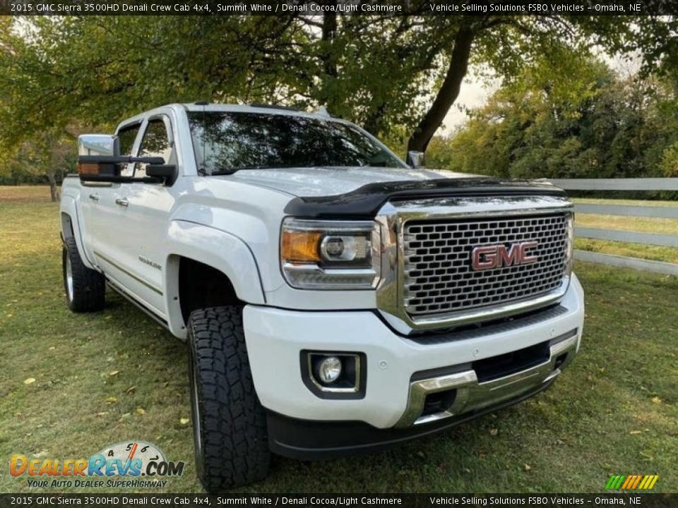 2015 GMC Sierra 3500HD Denali Crew Cab 4x4 Summit White / Denali Cocoa/Light Cashmere Photo #2