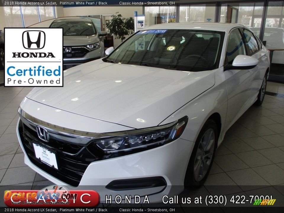 2018 Honda Accord LX Sedan Platinum White Pearl / Black Photo #1