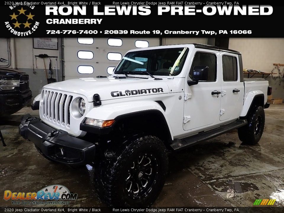 2020 Jeep Gladiator Overland 4x4 Bright White / Black Photo #1