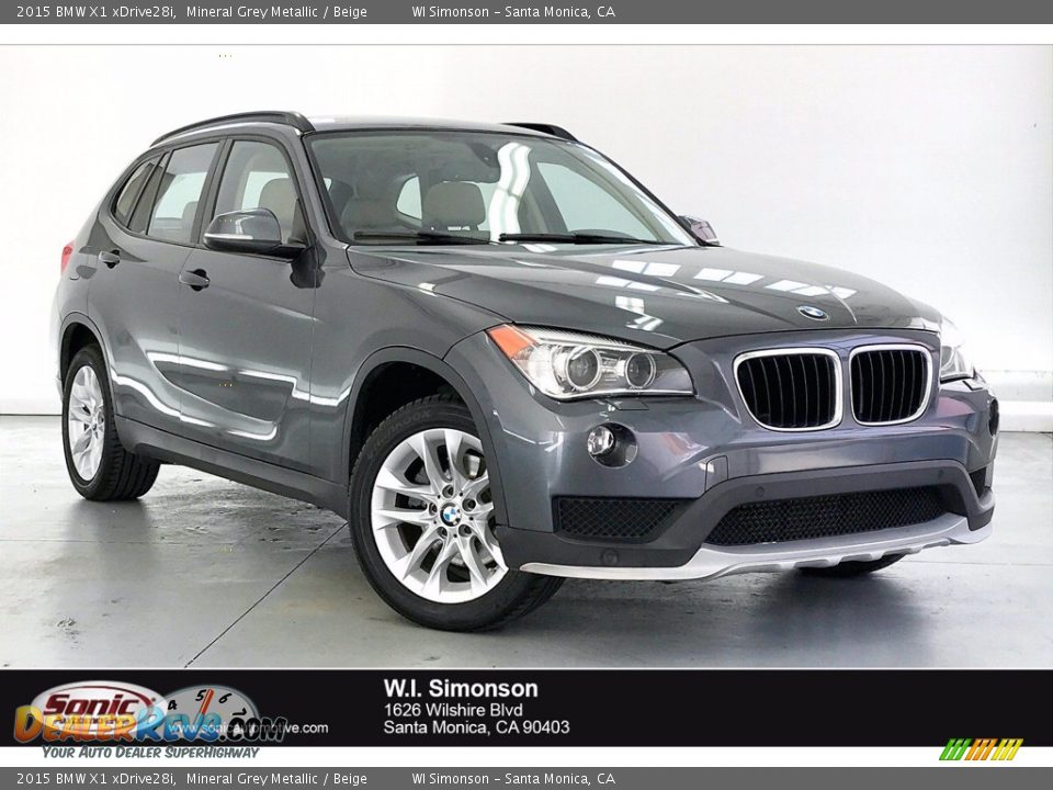 2015 BMW X1 xDrive28i Mineral Grey Metallic / Beige Photo #1