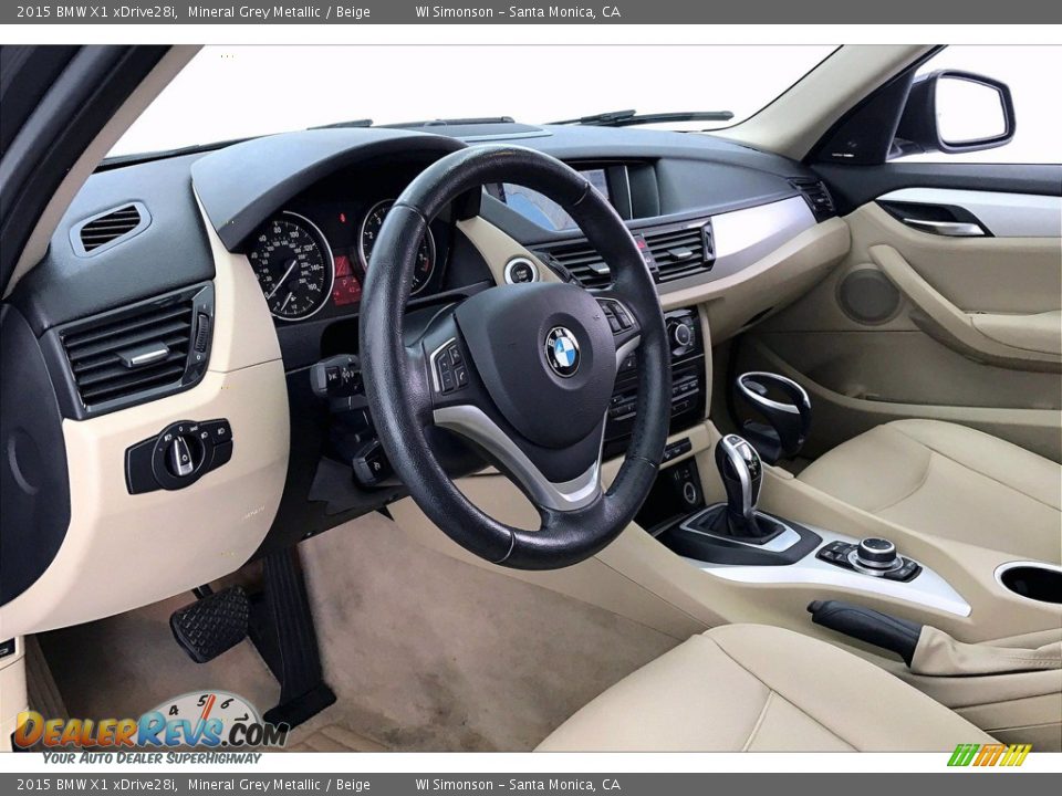 2015 BMW X1 xDrive28i Mineral Grey Metallic / Beige Photo #14