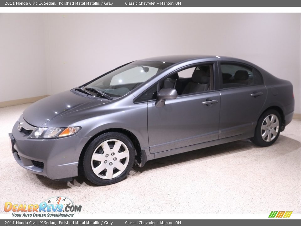 2011 Honda Civic LX Sedan Polished Metal Metallic / Gray Photo #3