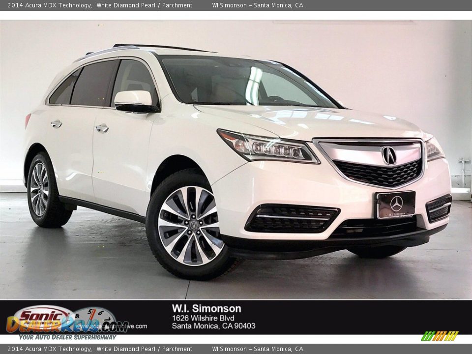 2014 Acura MDX Technology White Diamond Pearl / Parchment Photo #1