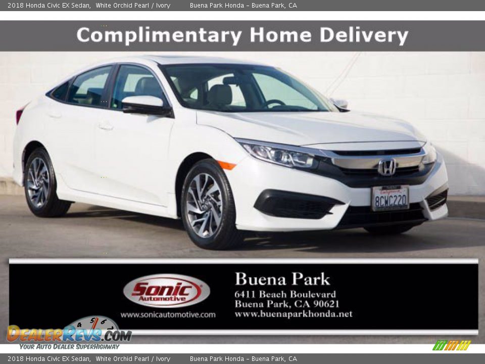 2018 Honda Civic EX Sedan White Orchid Pearl / Ivory Photo #1