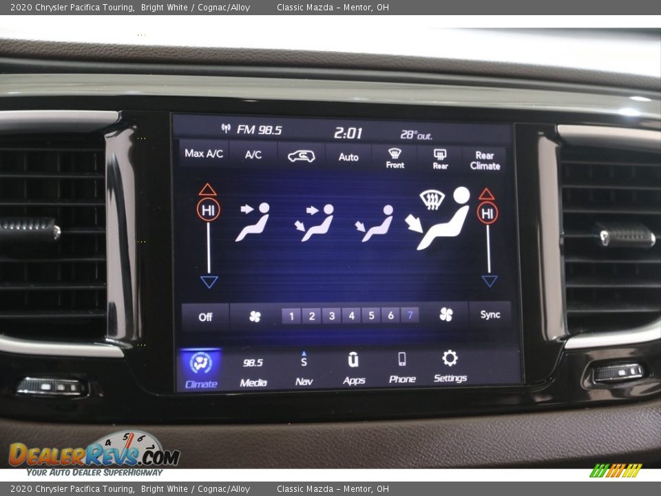 2020 Chrysler Pacifica Touring Bright White / Cognac/Alloy Photo #10