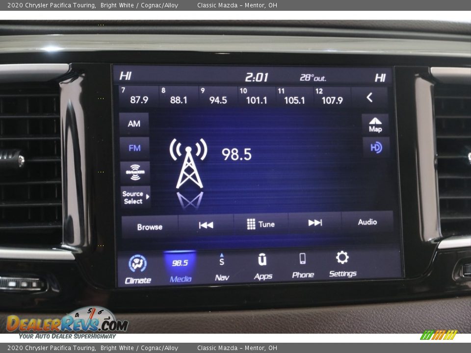 2020 Chrysler Pacifica Touring Bright White / Cognac/Alloy Photo #11