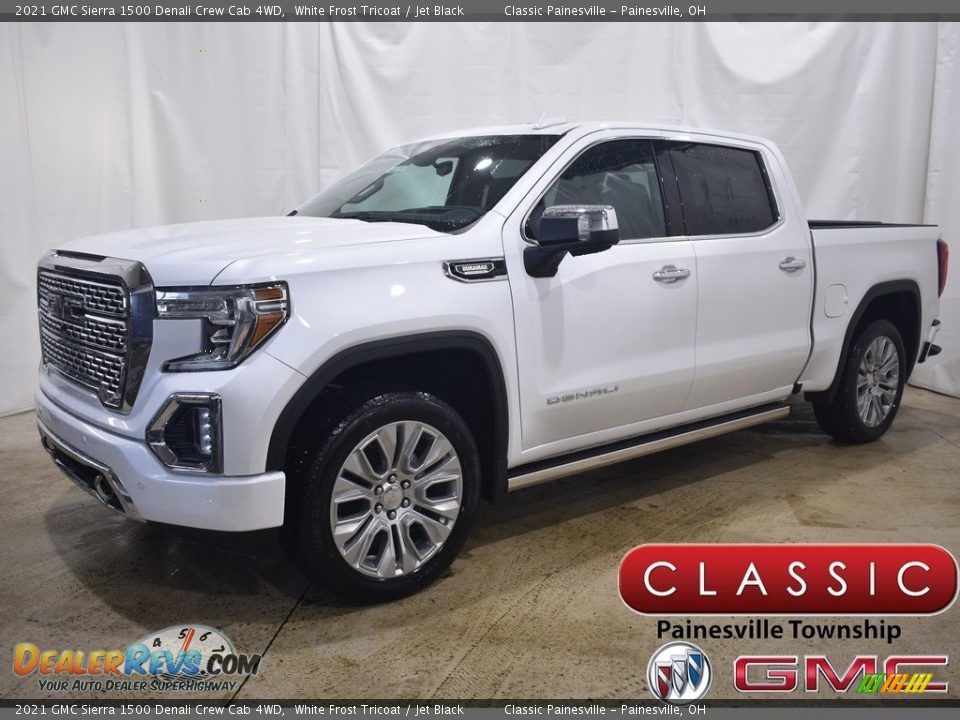 2021 GMC Sierra 1500 Denali Crew Cab 4WD White Frost Tricoat / Jet Black Photo #1