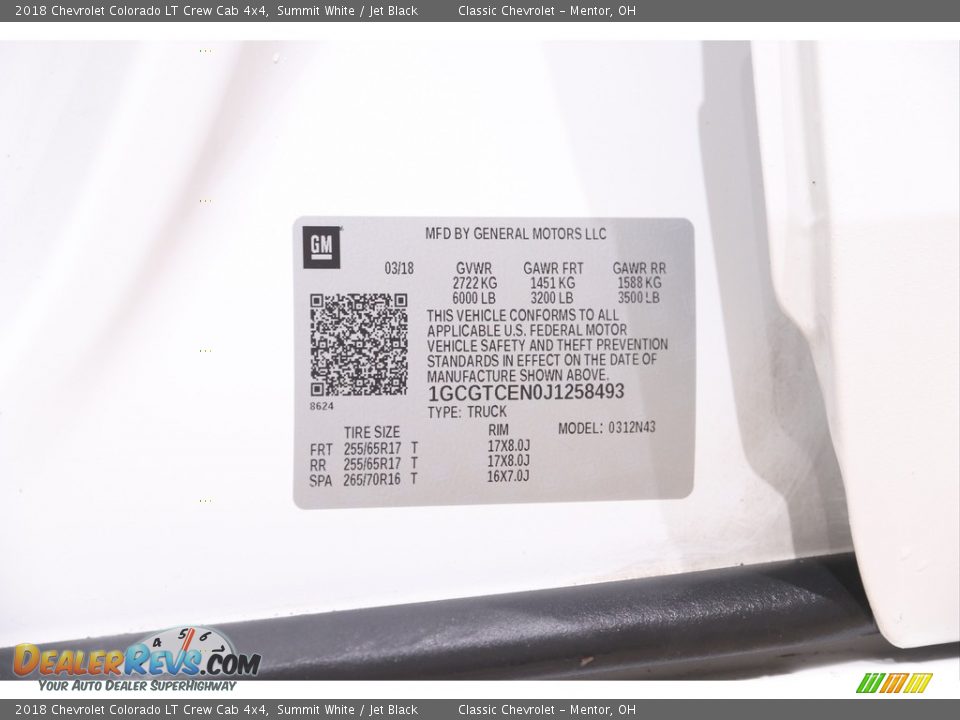 2018 Chevrolet Colorado LT Crew Cab 4x4 Summit White / Jet Black Photo #20