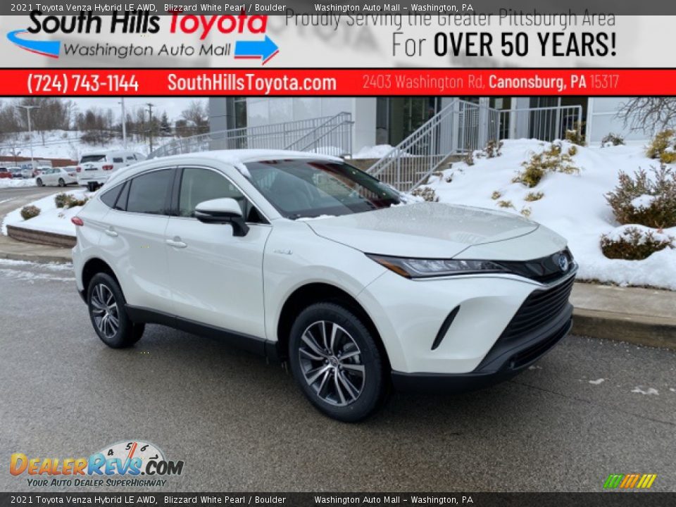 2021 Toyota Venza Hybrid LE AWD Blizzard White Pearl / Boulder Photo #1