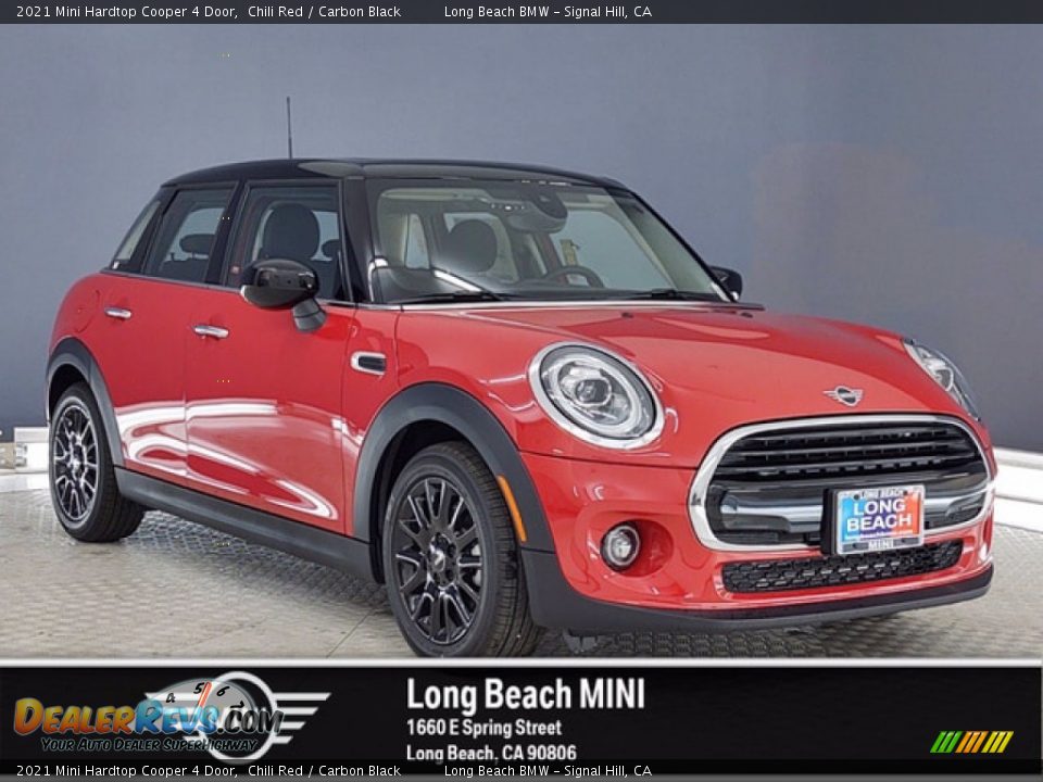 2021 Mini Hardtop Cooper 4 Door Chili Red / Carbon Black Photo #1