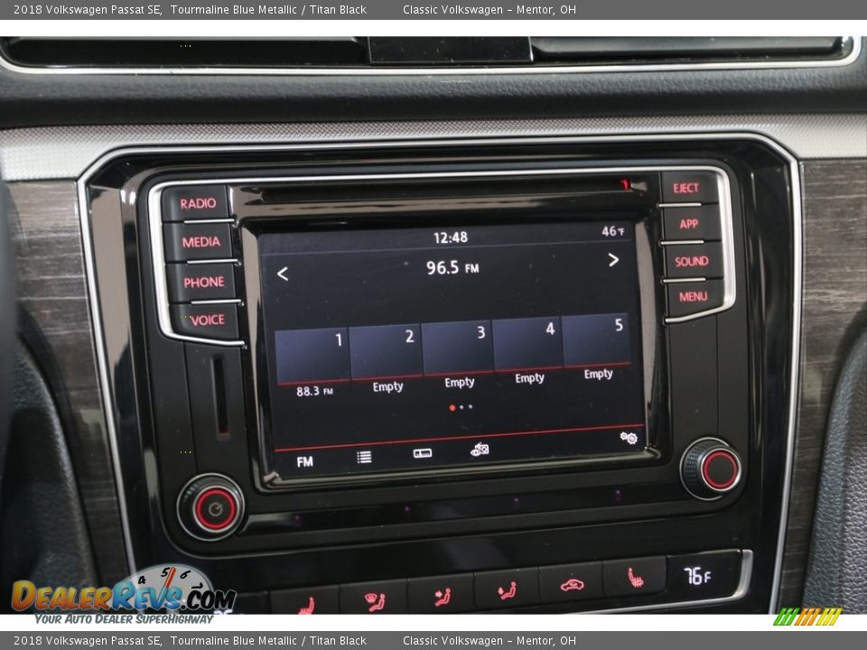 2018 Volkswagen Passat SE Tourmaline Blue Metallic / Titan Black Photo #10