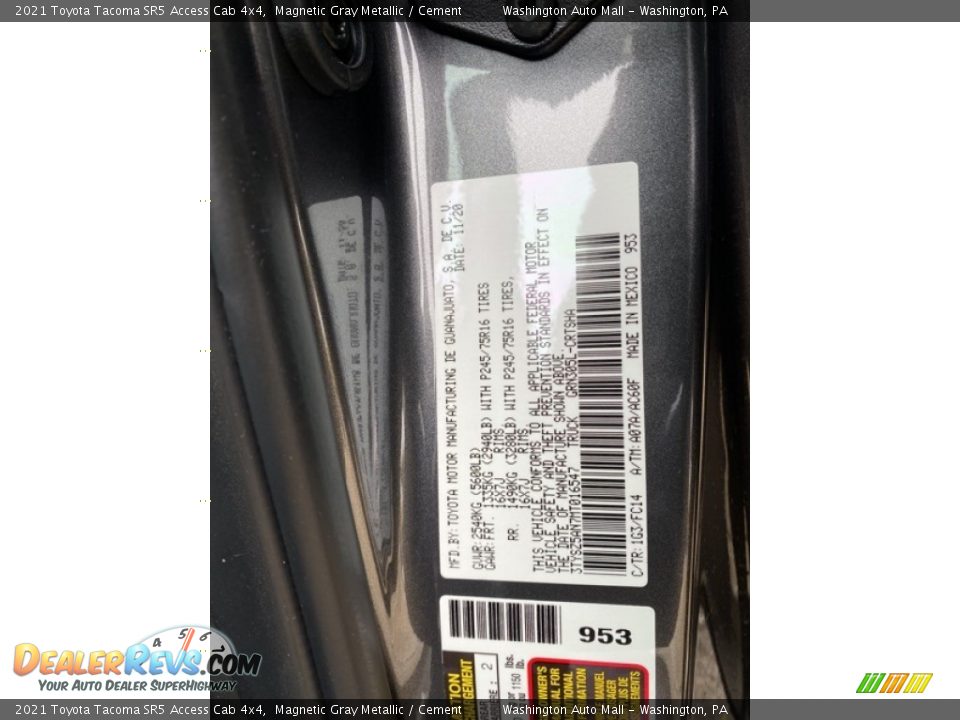 2021 Toyota Tacoma SR5 Access Cab 4x4 Magnetic Gray Metallic / Cement Photo #30