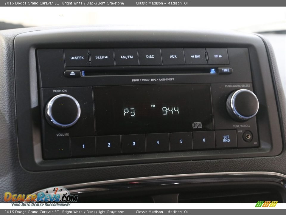 2016 Dodge Grand Caravan SE Bright White / Black/Light Graystone Photo #10