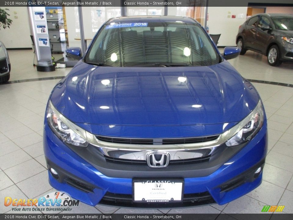 2018 Honda Civic EX-T Sedan Aegean Blue Metallic / Black Photo #2