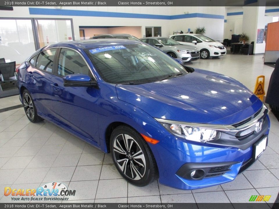 2018 Honda Civic EX-T Sedan Aegean Blue Metallic / Black Photo #3