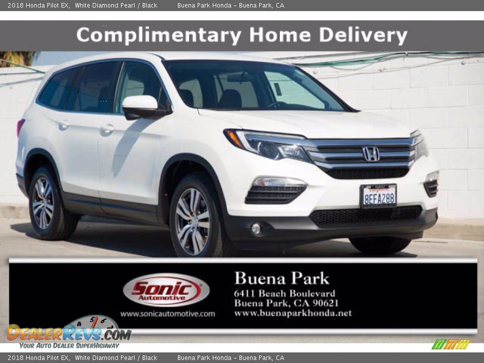 2018 Honda Pilot EX White Diamond Pearl / Black Photo #1