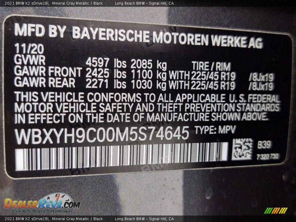 2021 BMW X2 sDrive28i Mineral Gray Metallic / Black Photo #25