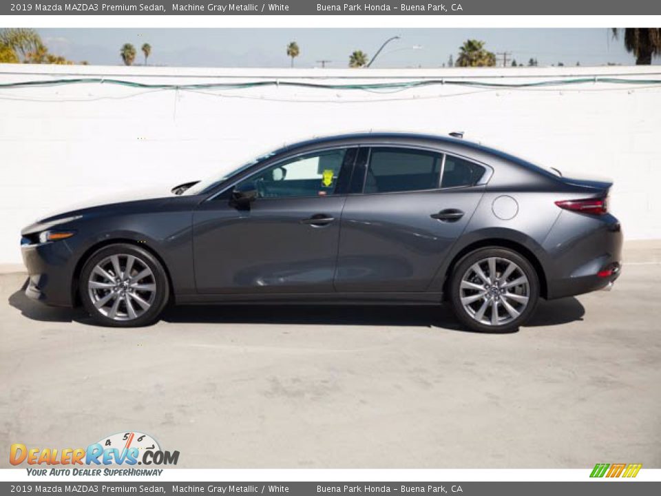 2019 Mazda MAZDA3 Premium Sedan Machine Gray Metallic / White Photo #10