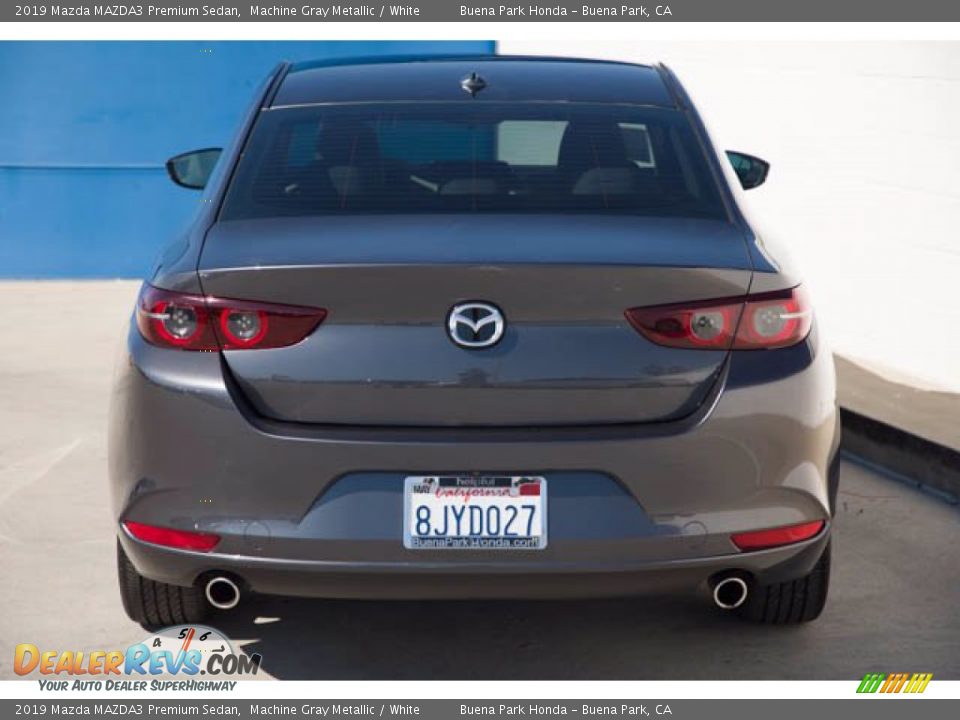 2019 Mazda MAZDA3 Premium Sedan Machine Gray Metallic / White Photo #11