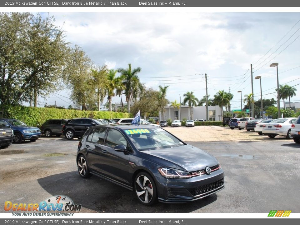 2019 Volkswagen Golf GTI SE Dark Iron Blue Metallic / Titan Black Photo #1