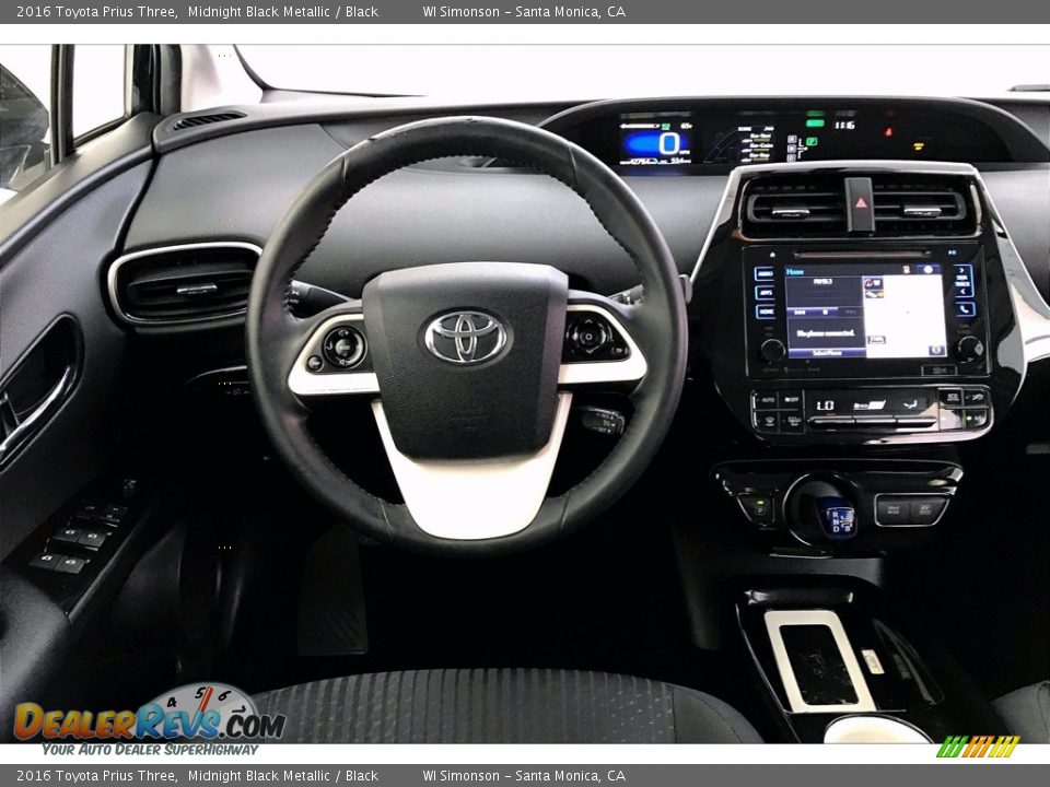 2016 Toyota Prius Three Midnight Black Metallic / Black Photo #4