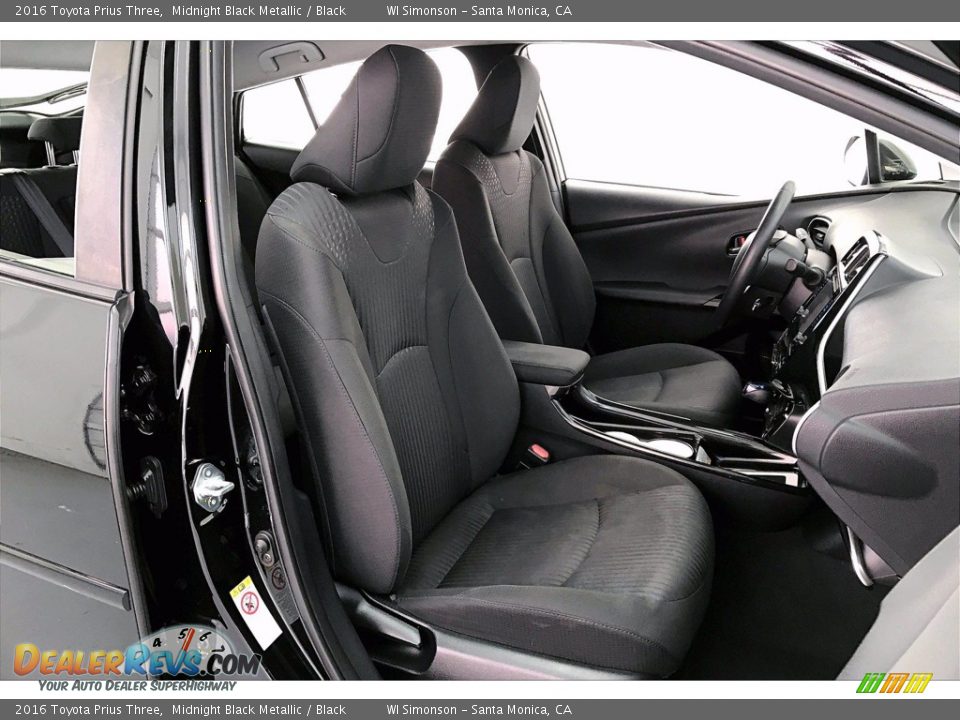 2016 Toyota Prius Three Midnight Black Metallic / Black Photo #6