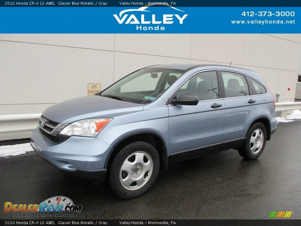 2010 Honda CR-V LX AWD Glacier Blue Metallic / Gray Photo #1