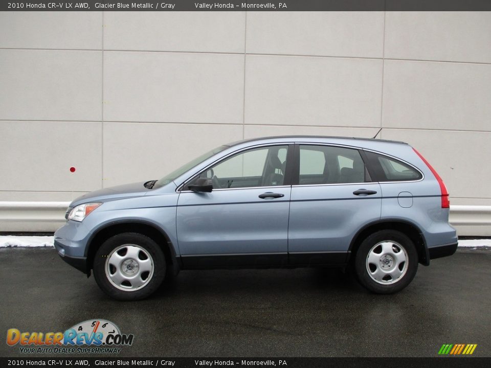 2010 Honda CR-V LX AWD Glacier Blue Metallic / Gray Photo #2