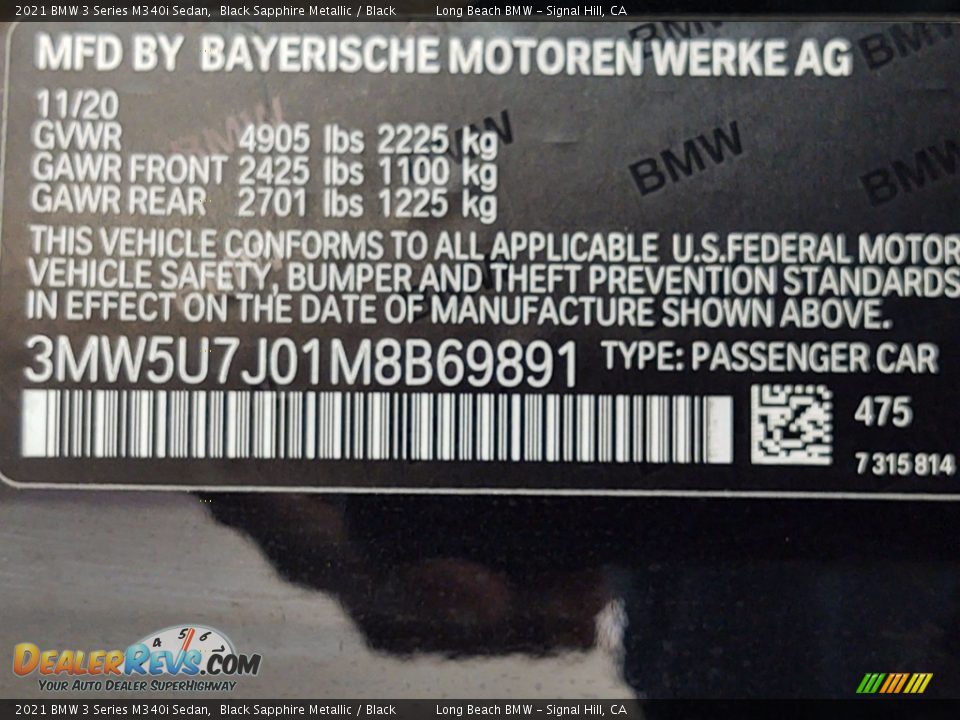 2021 BMW 3 Series M340i Sedan Black Sapphire Metallic / Black Photo #25
