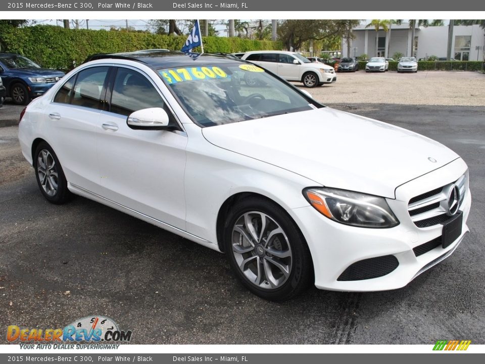 2015 Mercedes-Benz C 300 Polar White / Black Photo #2