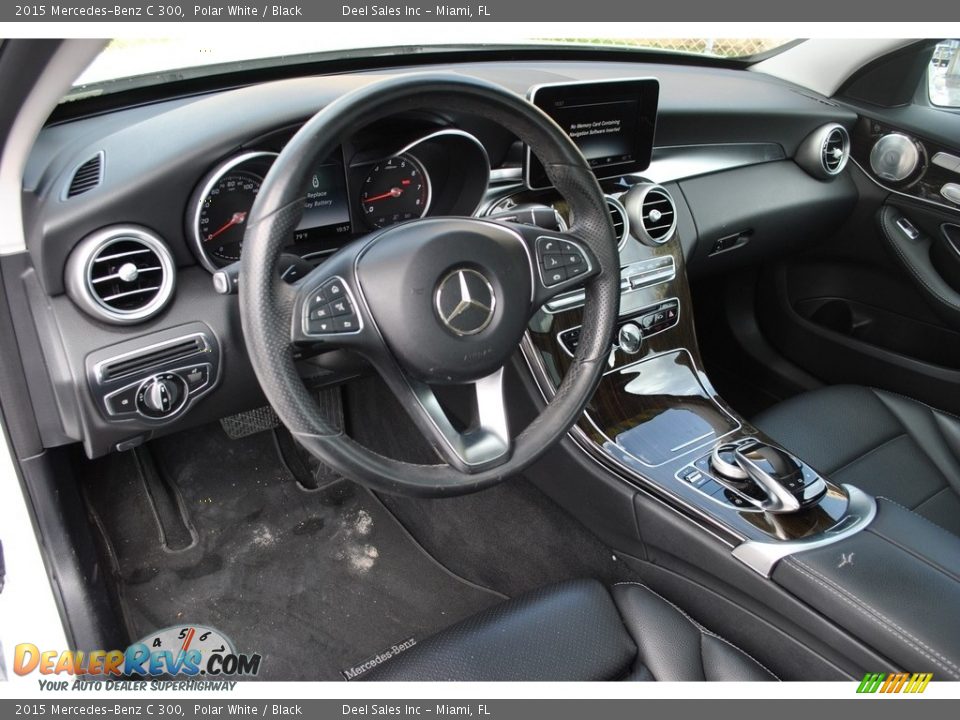 2015 Mercedes-Benz C 300 Polar White / Black Photo #14