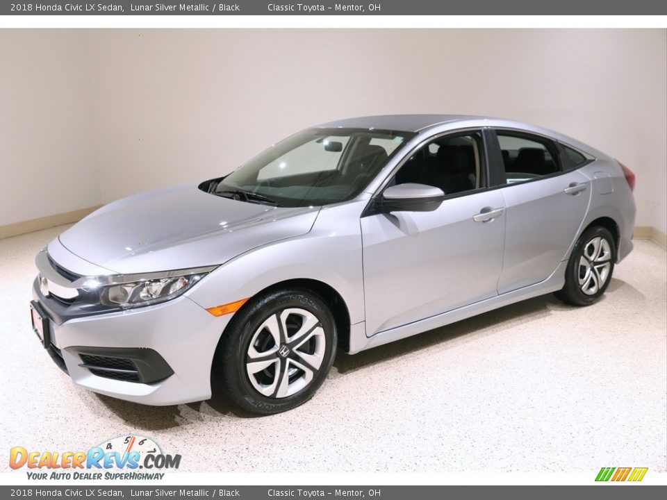 2018 Honda Civic LX Sedan Lunar Silver Metallic / Black Photo #3