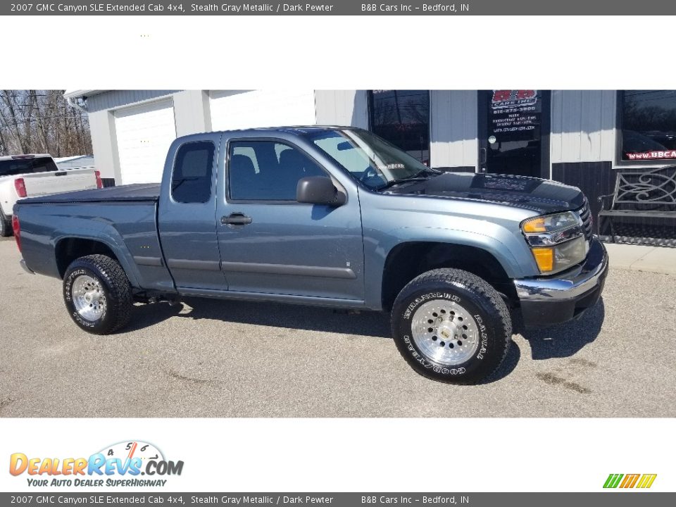 2007 GMC Canyon SLE Extended Cab 4x4 Stealth Gray Metallic / Dark Pewter Photo #15