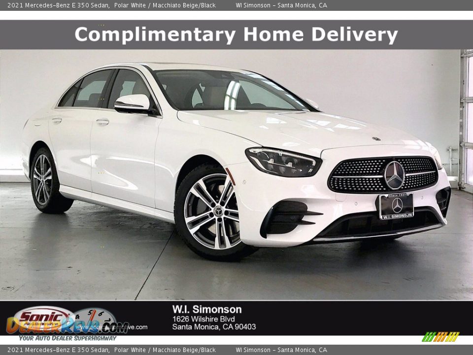 2021 Mercedes-Benz E 350 Sedan Polar White / Macchiato Beige/Black Photo #1