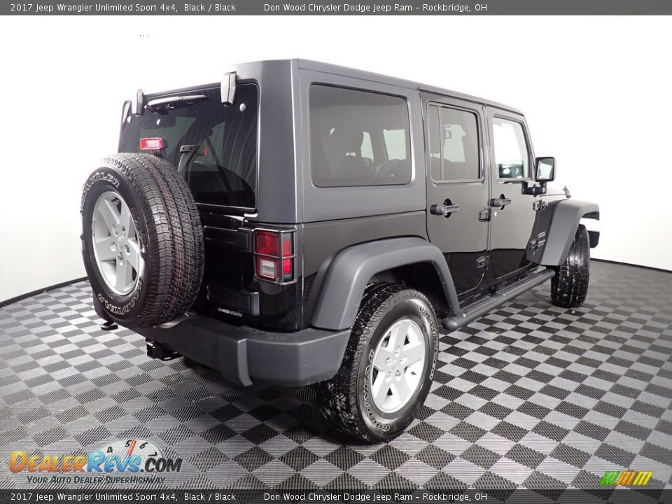 2017 Jeep Wrangler Unlimited Sport 4x4 Black / Black Photo #17