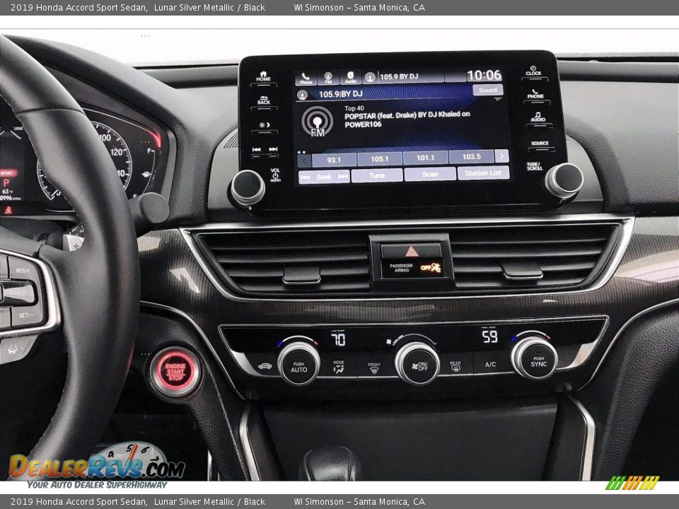 2019 Honda Accord Sport Sedan Lunar Silver Metallic / Black Photo #5