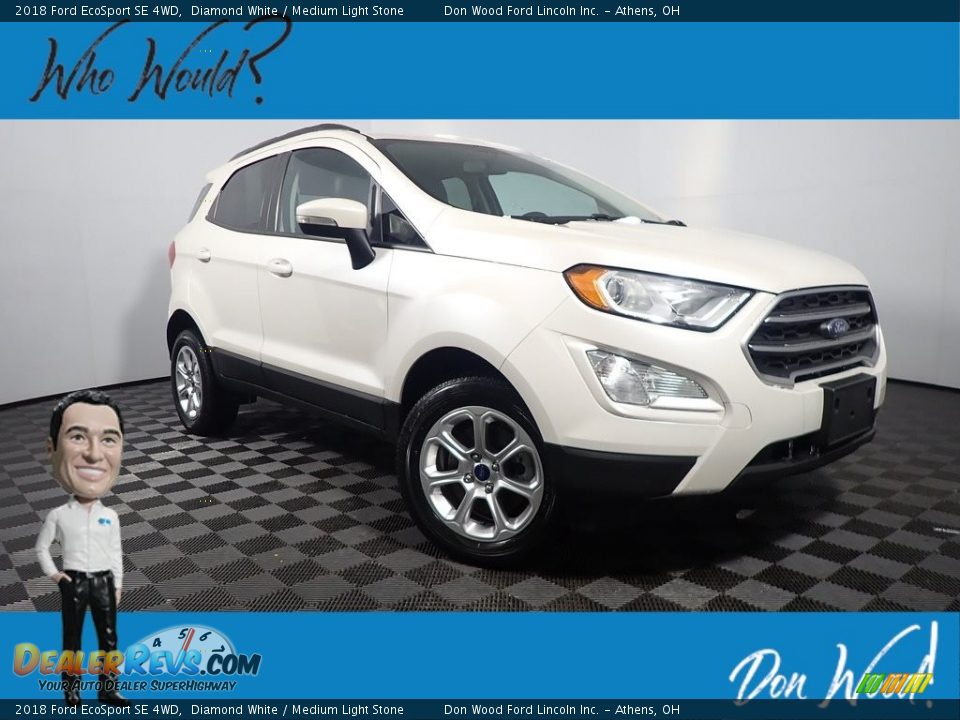 2018 Ford EcoSport SE 4WD Diamond White / Medium Light Stone Photo #1