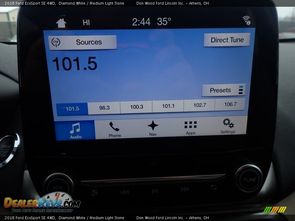 2018 Ford EcoSport SE 4WD Diamond White / Medium Light Stone Photo #28