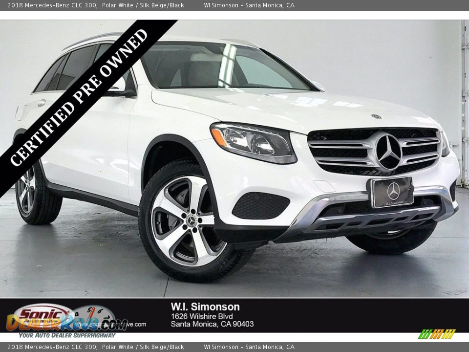 2018 Mercedes-Benz GLC 300 Polar White / Silk Beige/Black Photo #1