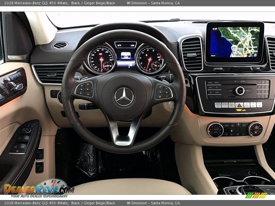 2018 Mercedes-Benz GLS 450 4Matic Black / Ginger Beige/Black Photo #4