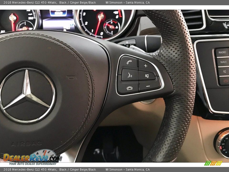 2018 Mercedes-Benz GLS 450 4Matic Black / Ginger Beige/Black Photo #22