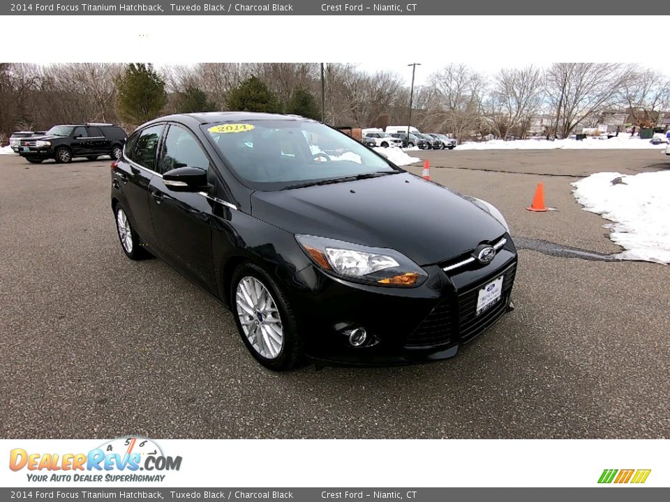2014 Ford Focus Titanium Hatchback Tuxedo Black / Charcoal Black Photo #1