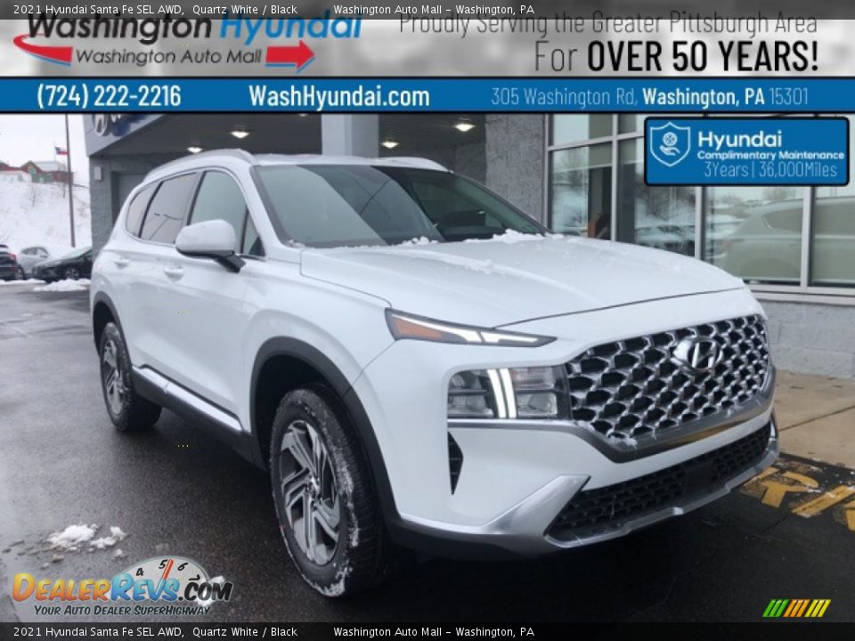 2021 Hyundai Santa Fe SEL AWD Quartz White / Black Photo #1