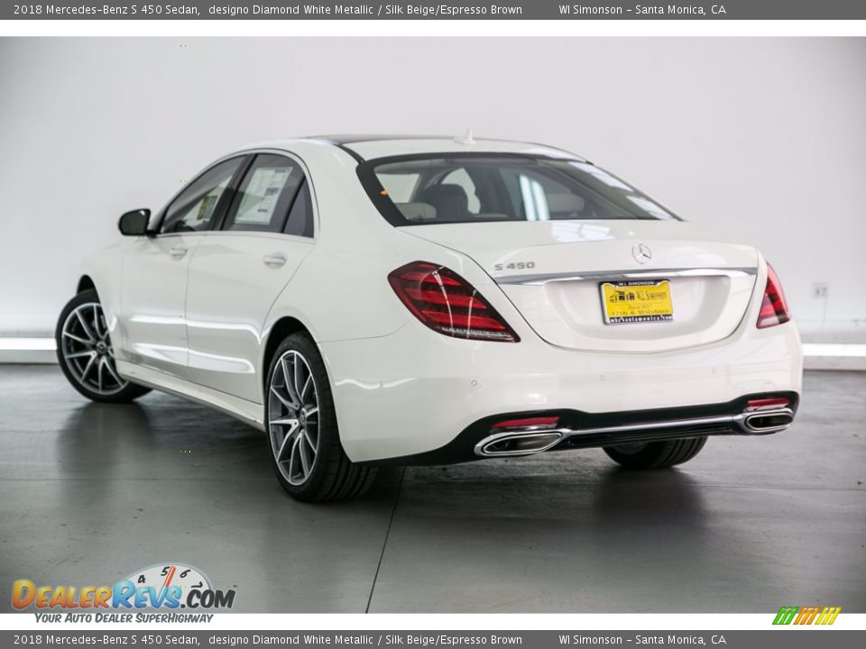 2018 Mercedes-Benz S 450 Sedan designo Diamond White Metallic / Silk Beige/Espresso Brown Photo #3