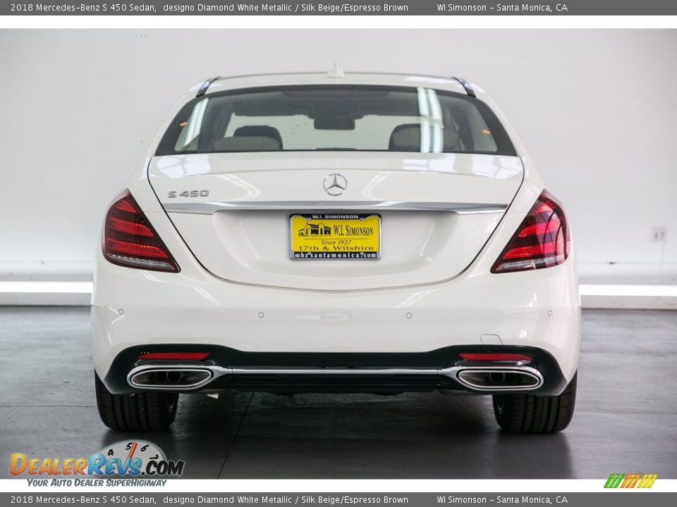 2018 Mercedes-Benz S 450 Sedan designo Diamond White Metallic / Silk Beige/Espresso Brown Photo #4