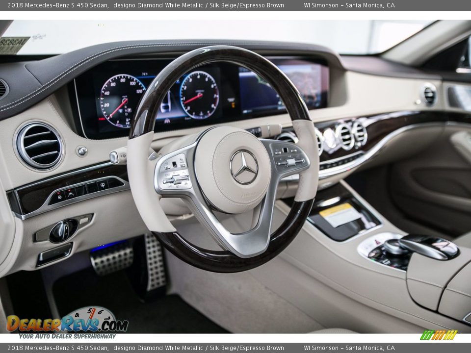 2018 Mercedes-Benz S 450 Sedan designo Diamond White Metallic / Silk Beige/Espresso Brown Photo #5