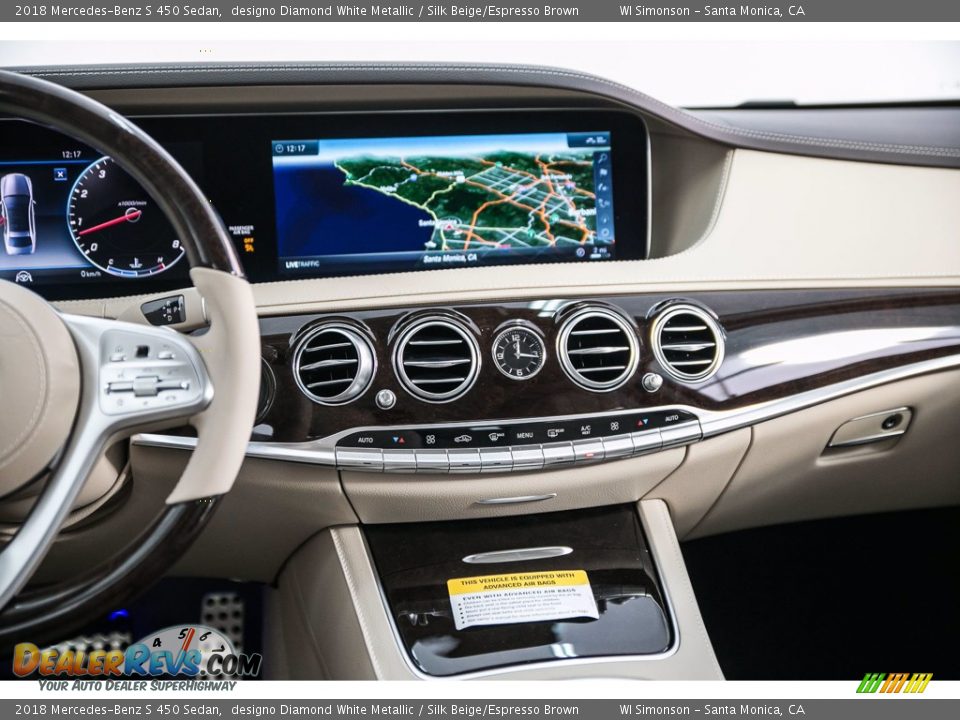 2018 Mercedes-Benz S 450 Sedan designo Diamond White Metallic / Silk Beige/Espresso Brown Photo #6