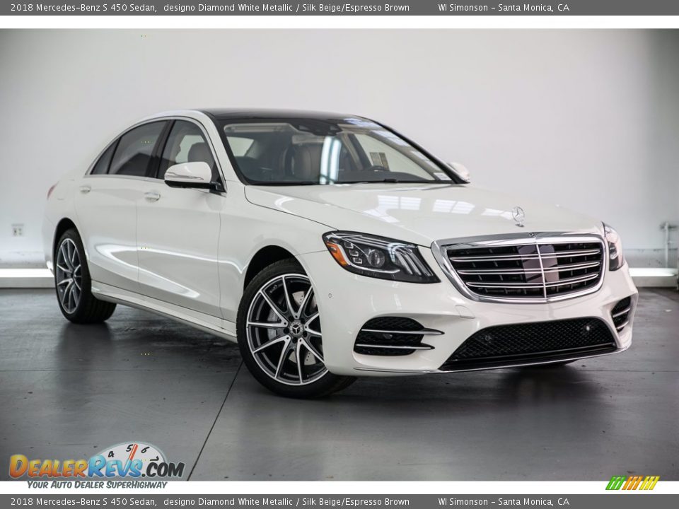 2018 Mercedes-Benz S 450 Sedan designo Diamond White Metallic / Silk Beige/Espresso Brown Photo #12